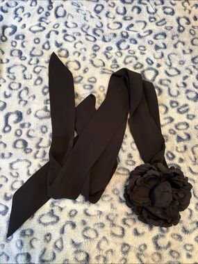 Zara Black Floral neck or hair tie Accessory